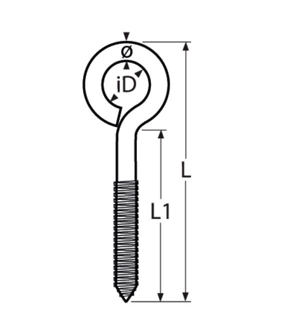 PITON FILETAGE BOIS INOX A4