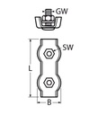 SERRE-CABLE PLAT DOUBLE INOX A4