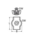 SERRE-CABLE PLAT SIMPLE INOX A4