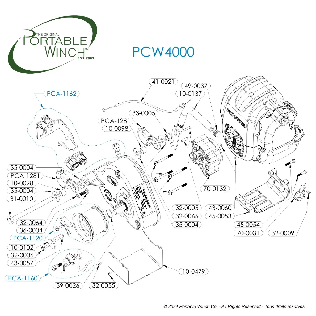 TREUIL ESSENCE - PCW4000 - PORTABLE WINCH | Traction: 1000 kg