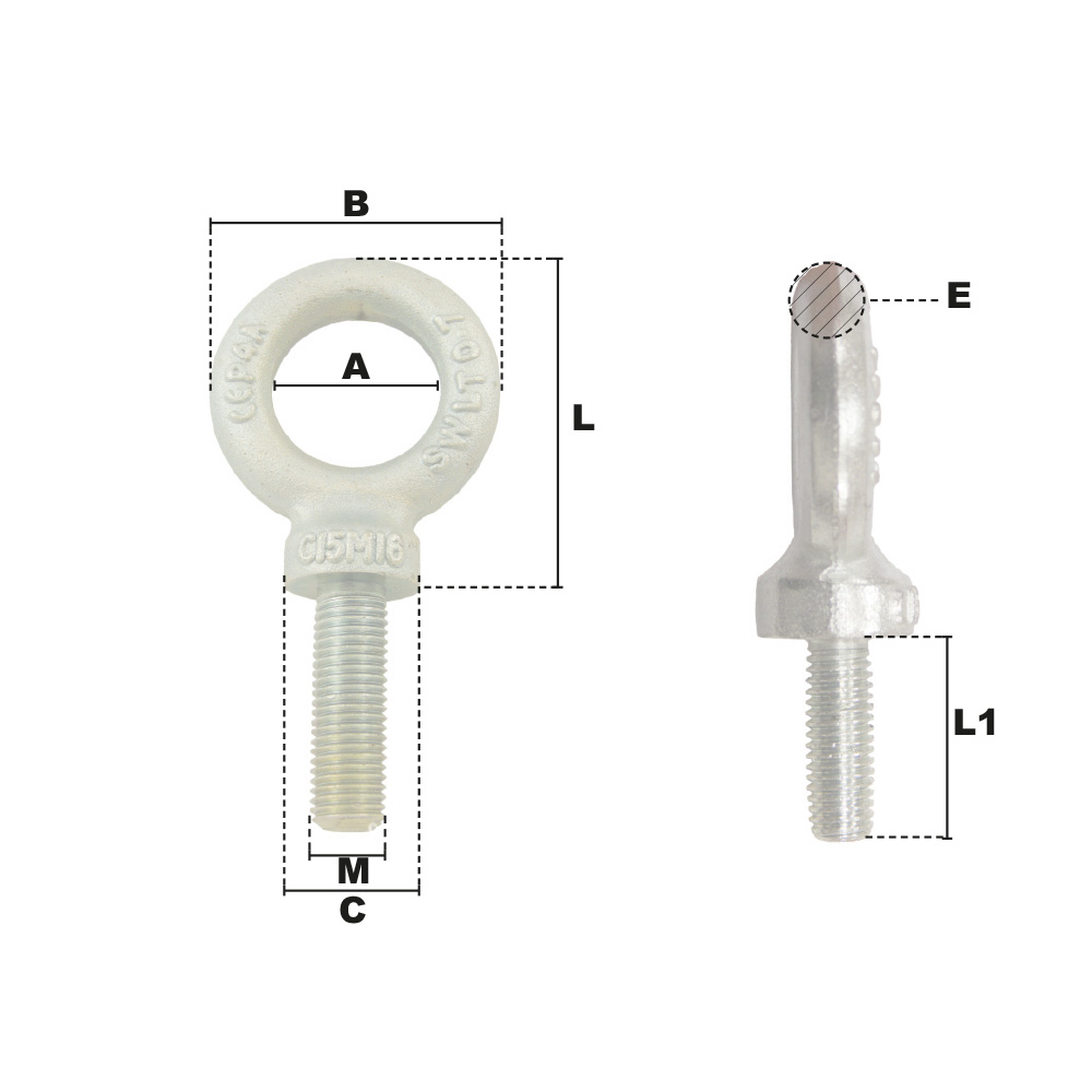ANNEAU DE LEVAGE TIGE LONGUE - GALVA