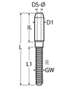 TERMINAISON INOX A SERTIR - FILET LONG GAUCHE