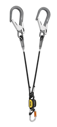 LONGE DOUBLE COMPLETE AVEC ABSORBEUR - ABSORBICA Y MGO - PETZL NEW